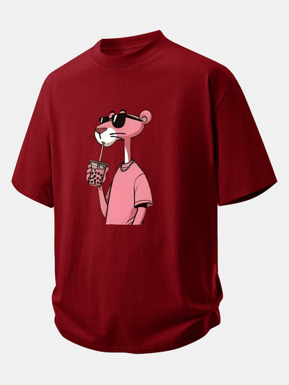 Comfortable Pink Panther Graphic Cotton Tee