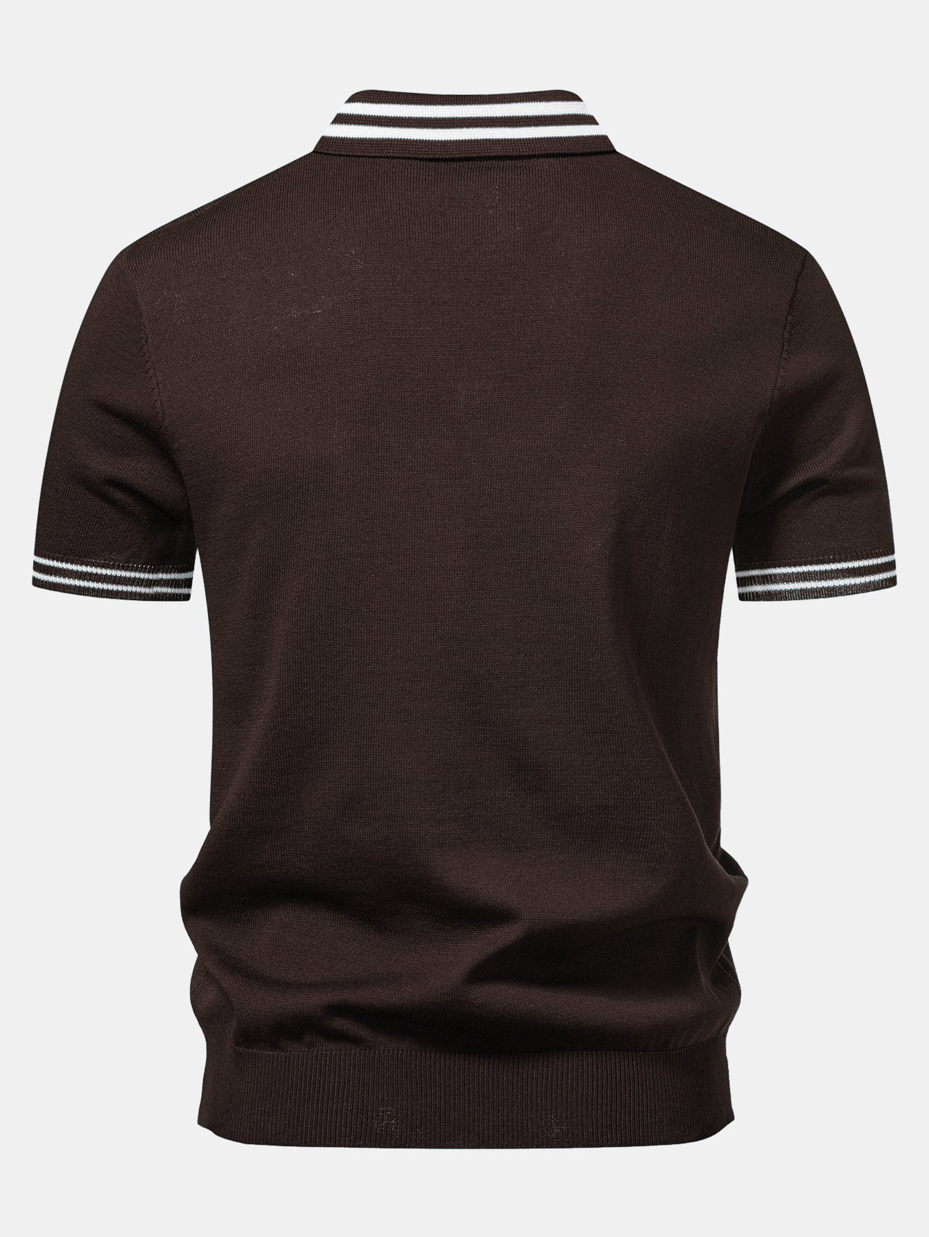 Twisted Jacquard Knit Polo with Contrast Trim