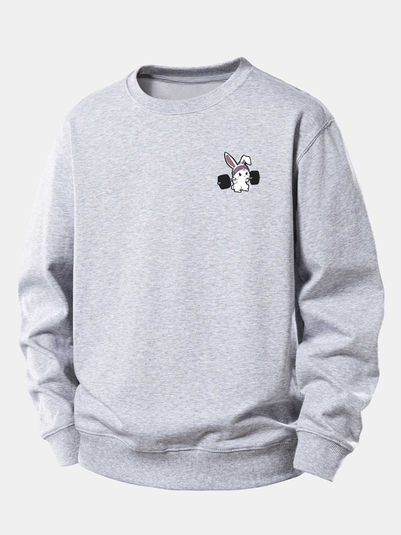 Relaxed Fit Sweatshirt with Fitness Rabbit Print