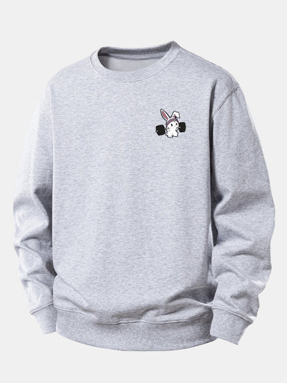 Relaxed Fit Sweatshirt with Fitness Rabbit Print