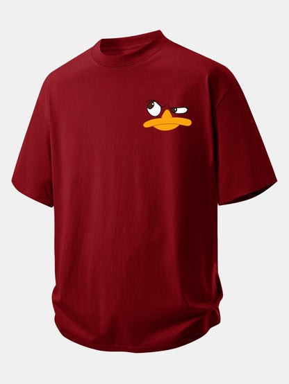 Comfortable Emoji Duck Graphic Cotton T-Shirt
