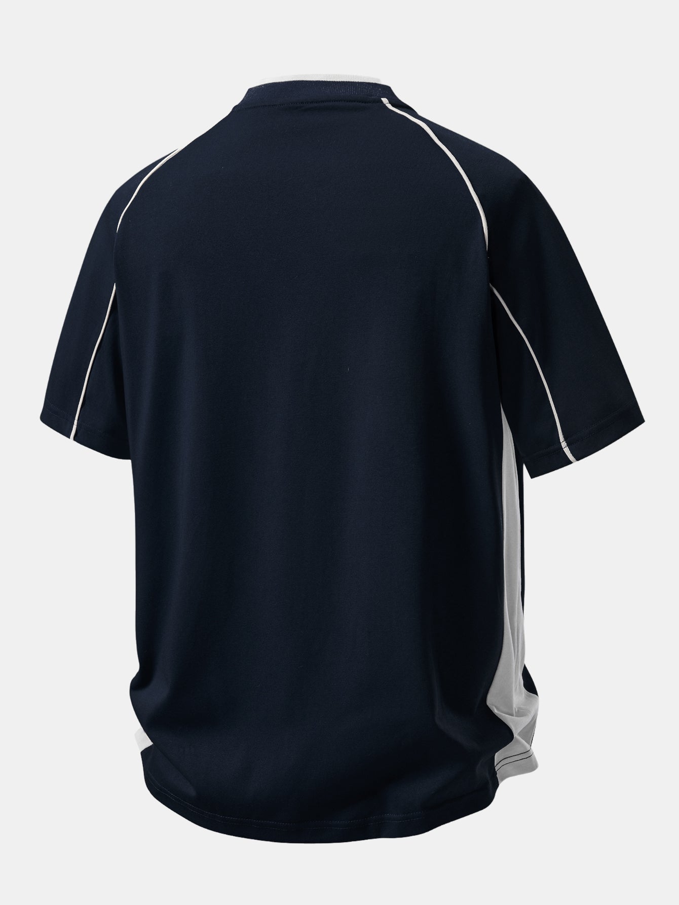 V-Neck Raglan T-Shirt with Contrast Piping