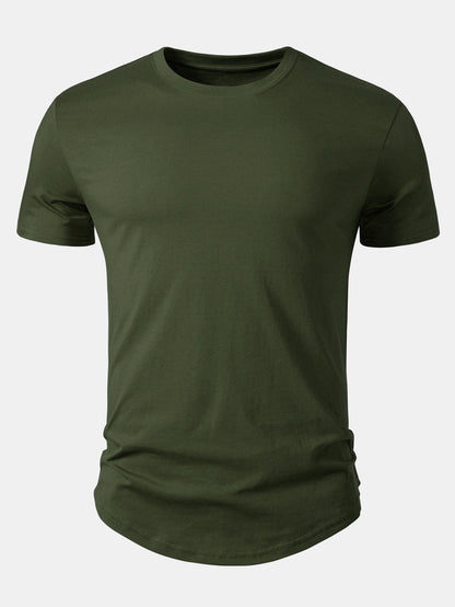 Set of 5 Essential Cotton Arc Hem T-Shirts