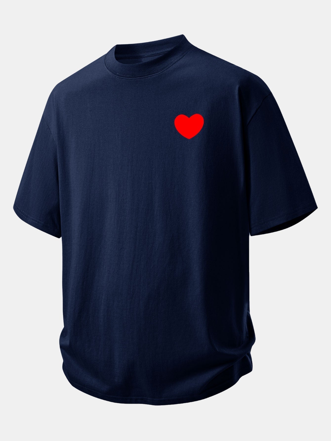 Comfortable Heart Print Cotton Tee