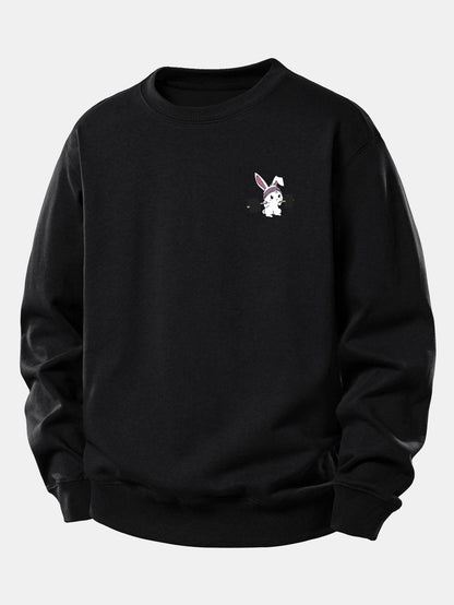 Relaxed Fit Sweatshirt with Fitness Rabbit Print