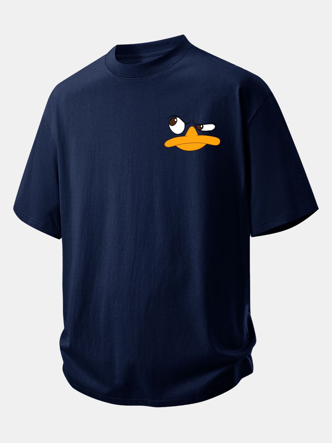 Comfortable Emoji Duck Graphic Cotton T-Shirt