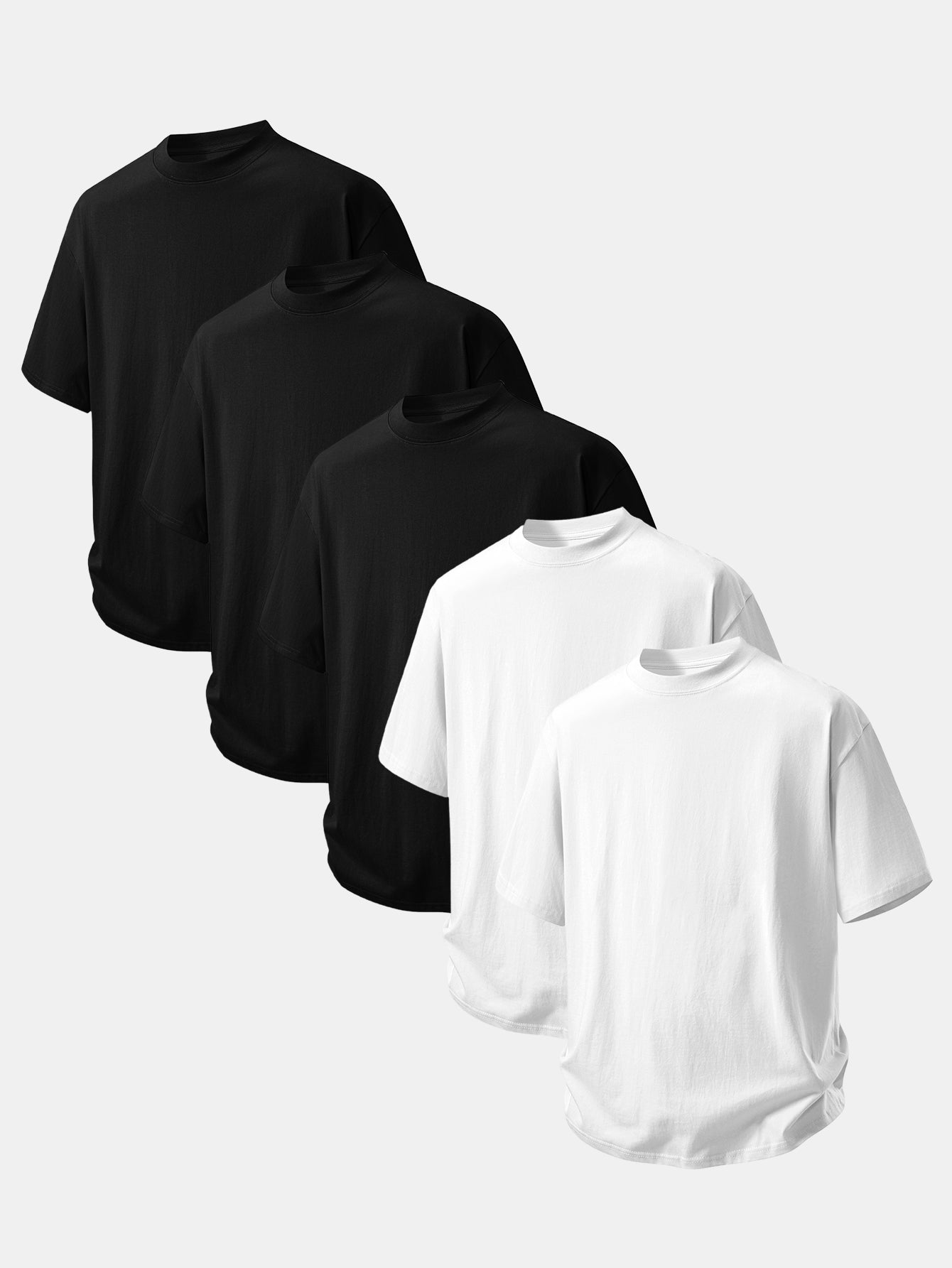 Set of 5 Relaxed Fit Cotton T-Shirts