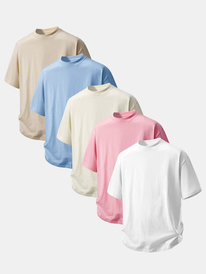 Set of 5 Relaxed Fit Cotton T-Shirts