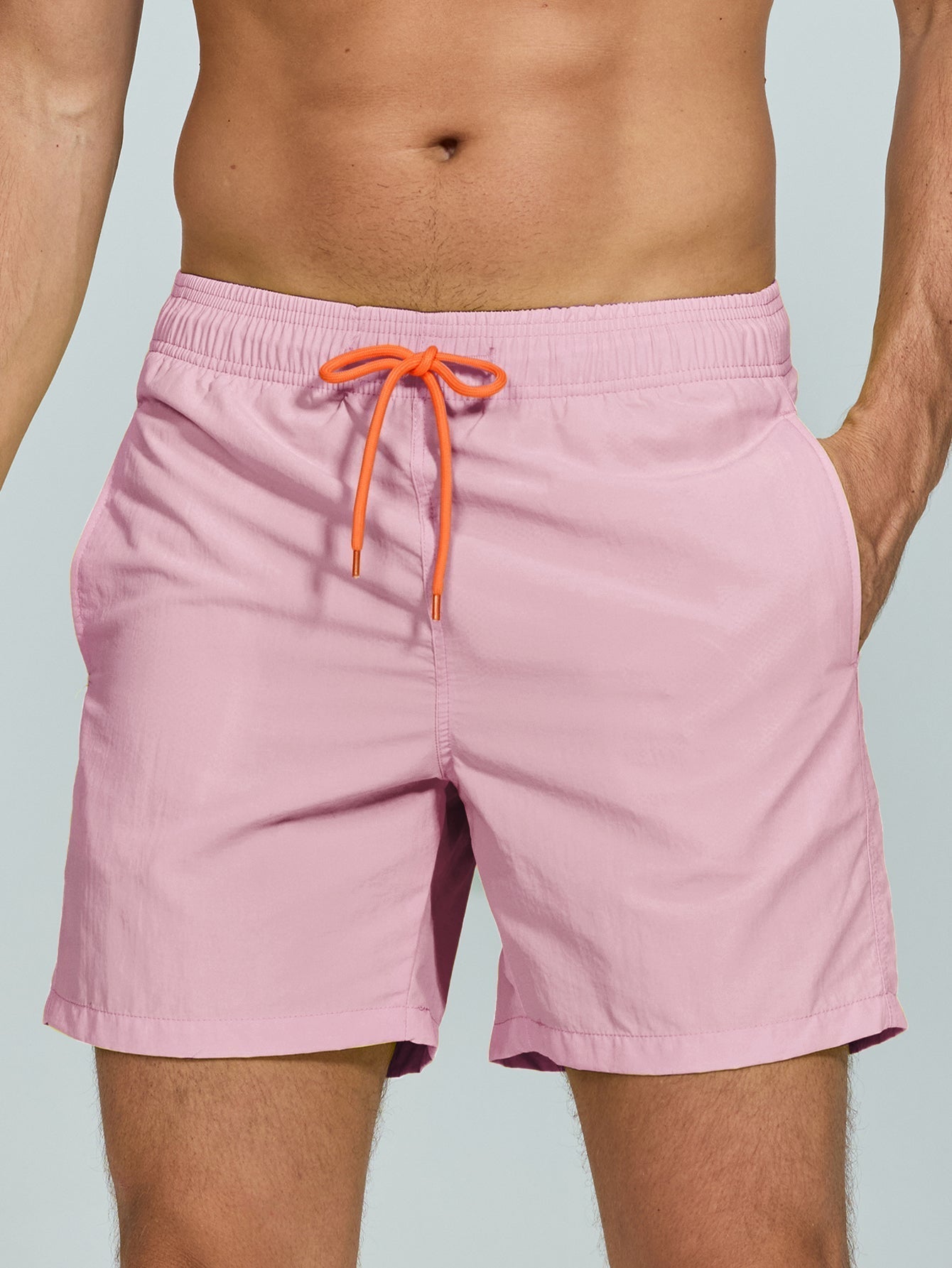 Men's Mid-Length Drawstring Swim Trunks