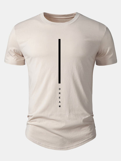 Dreamy Striped Cotton Arc Hem Tee