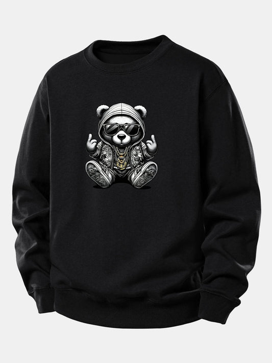 Relaxed Fit Sweatshirt with Hip Hop Bear Design