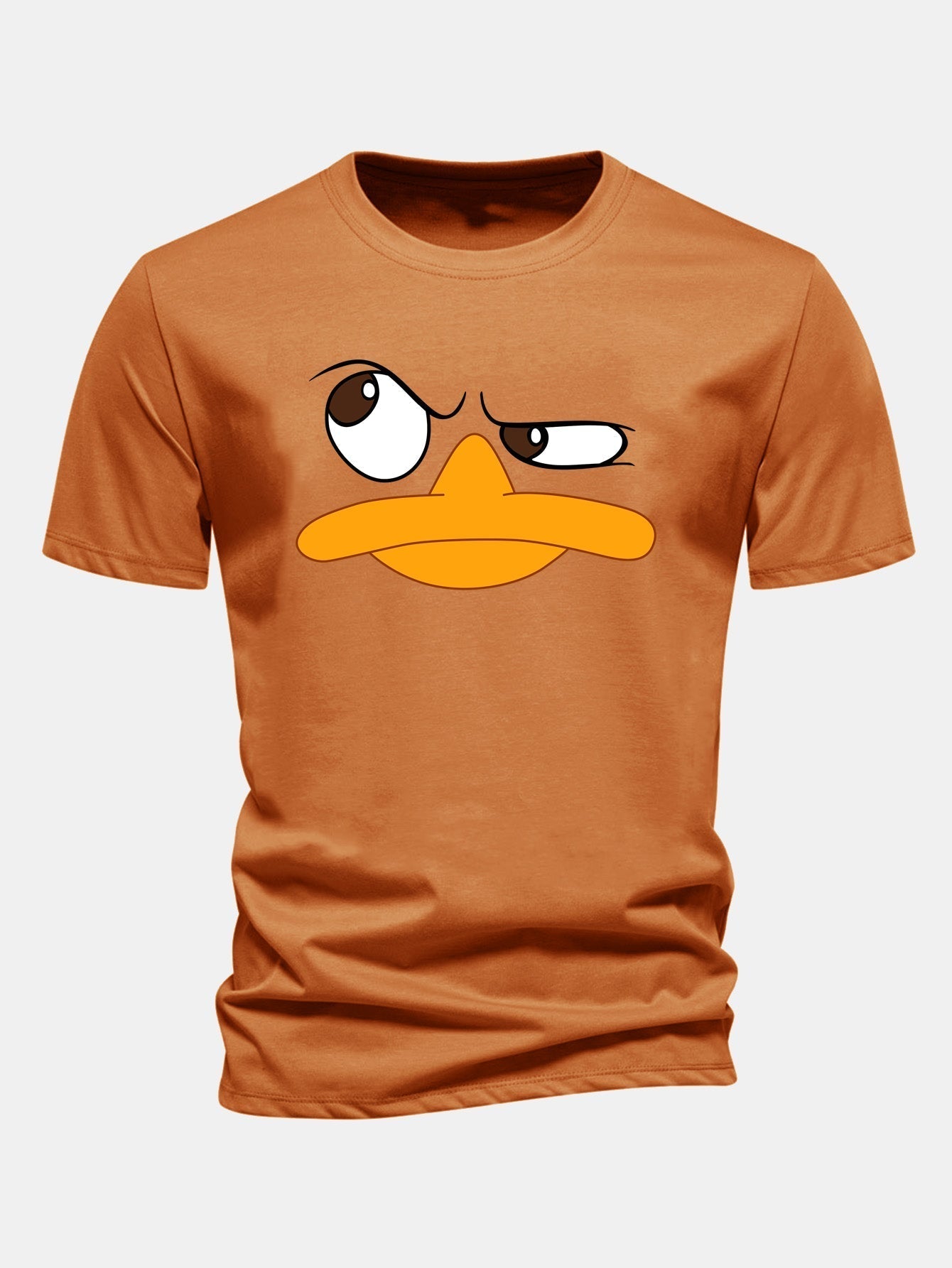 Classic Fit Cotton T-Shirt with Emoji Duck Print