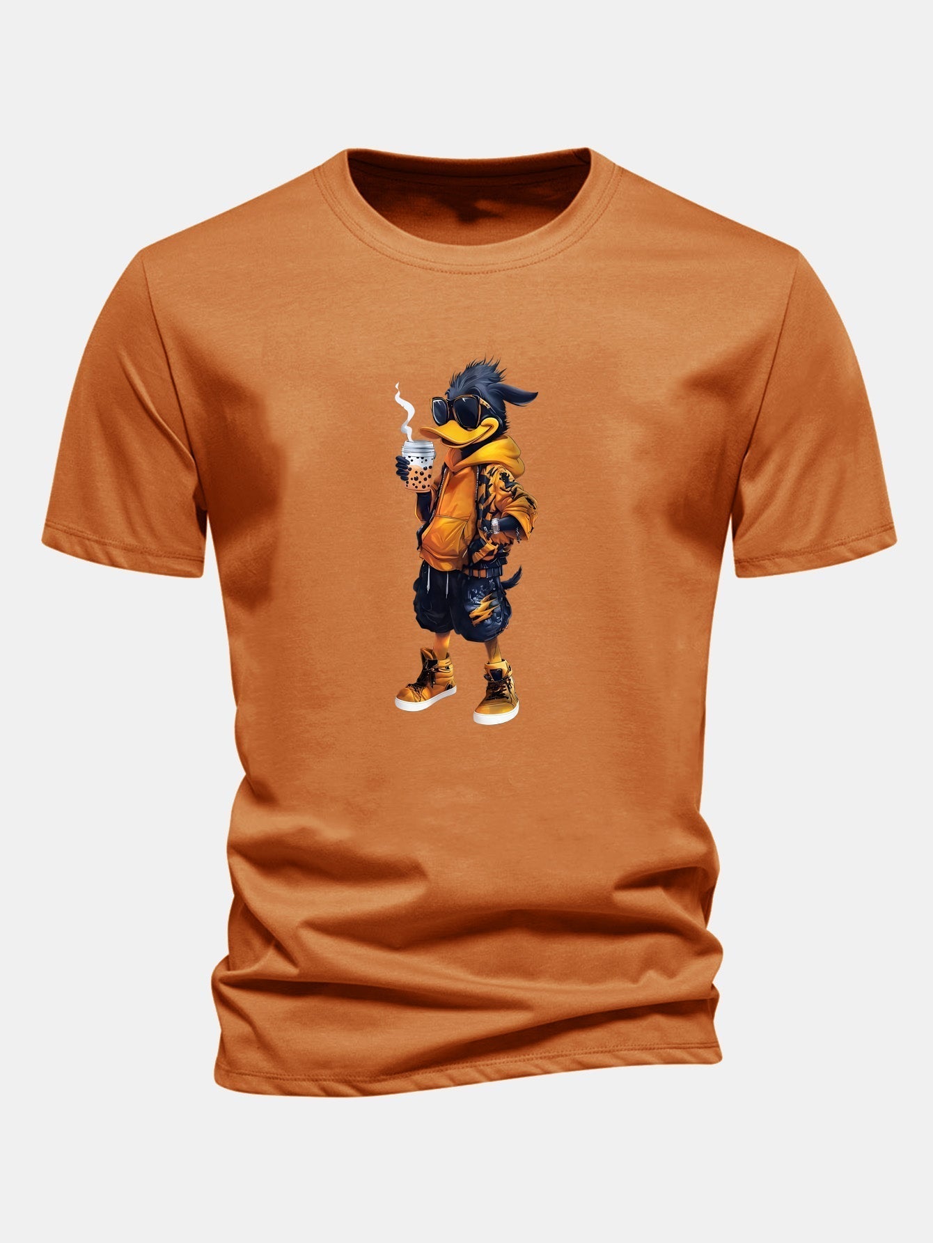 Classic Fit Cotton T-Shirt with Carton Duck Print