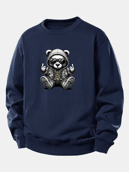 Relaxed Fit Sweatshirt with Hip Hop Bear Design
