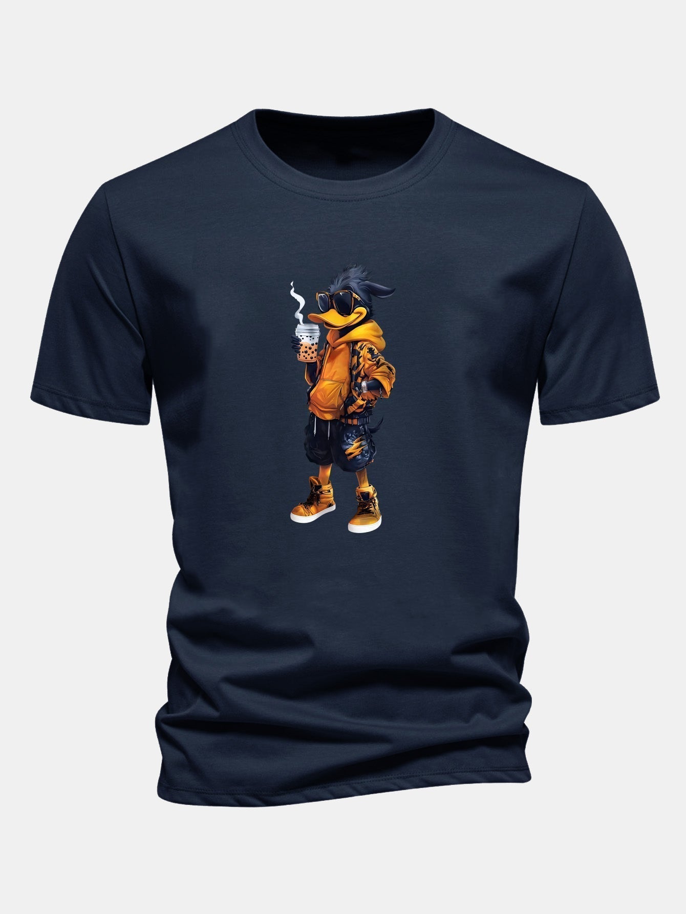 Classic Fit Cotton T-Shirt with Carton Duck Print