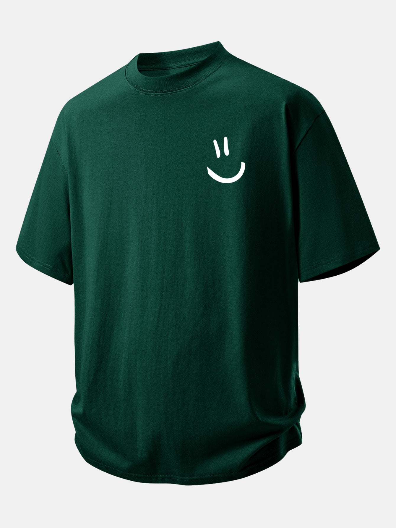Comfortable Relaxed Fit Cotton T-Shirt with Smiley Face Design
