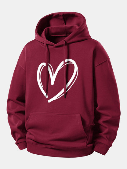 Relaxed Fit Hoodie with Heart Print
