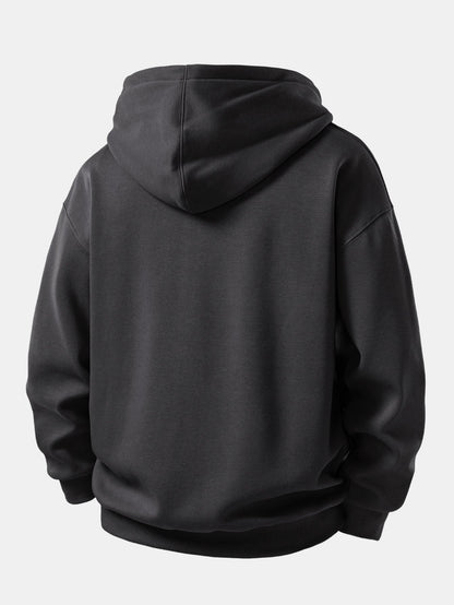Heart Pattern Zip-Up Hoodie