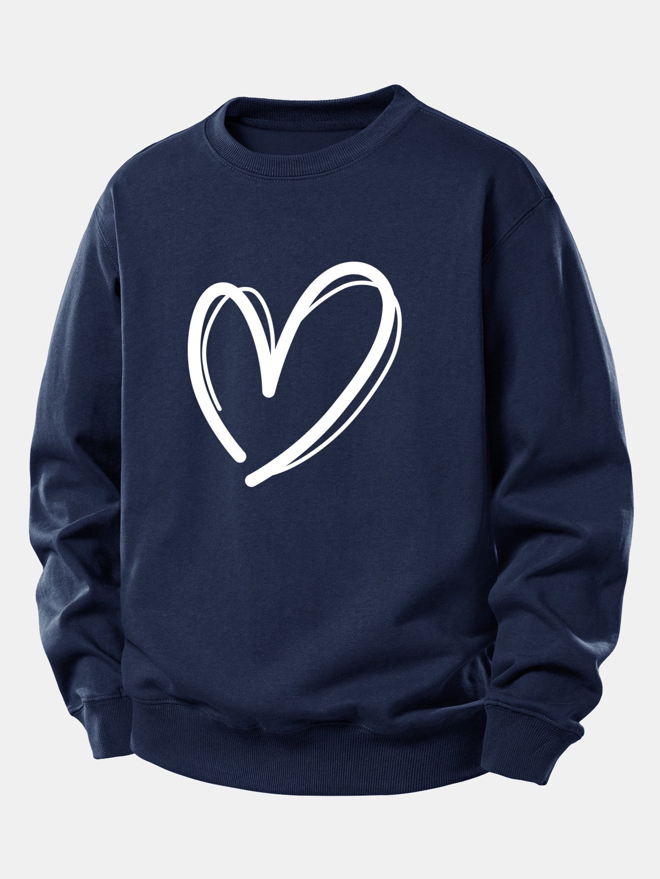 Relaxed Fit Heart Print Sweatshirt