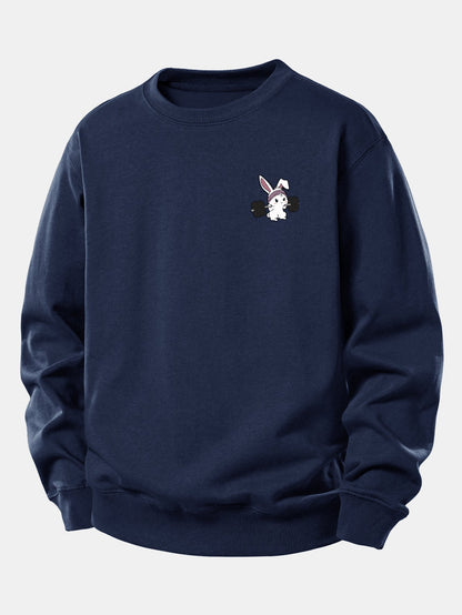 Relaxed Fit Sweatshirt with Fitness Rabbit Print