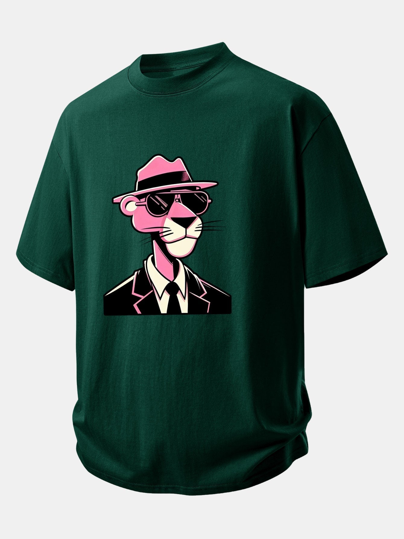 Comfortable Pink Panther Graphic Cotton T-Shirt for Gentlemen