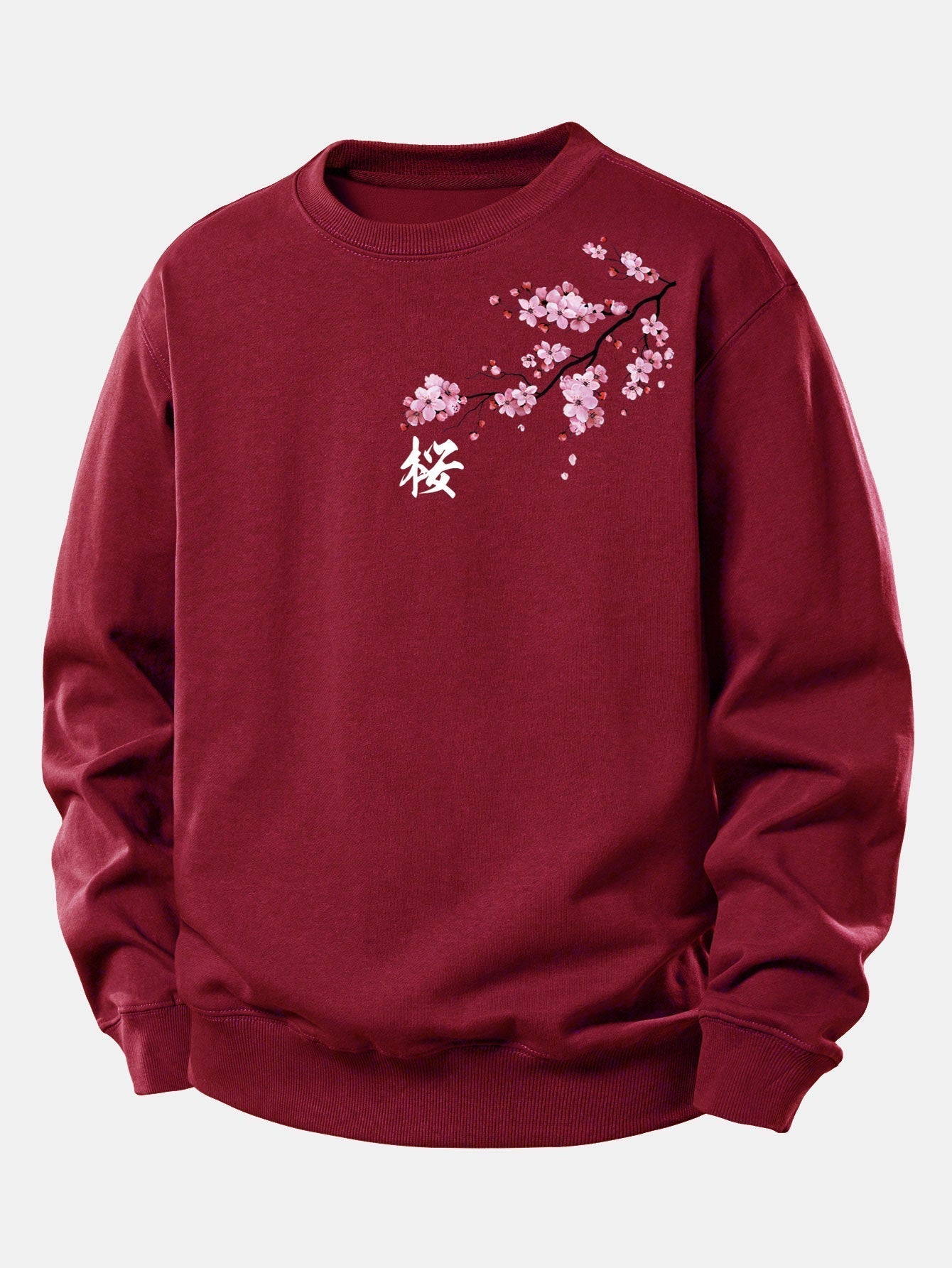 Relaxed Fit Sweatshirt with Cherry Blossom Print