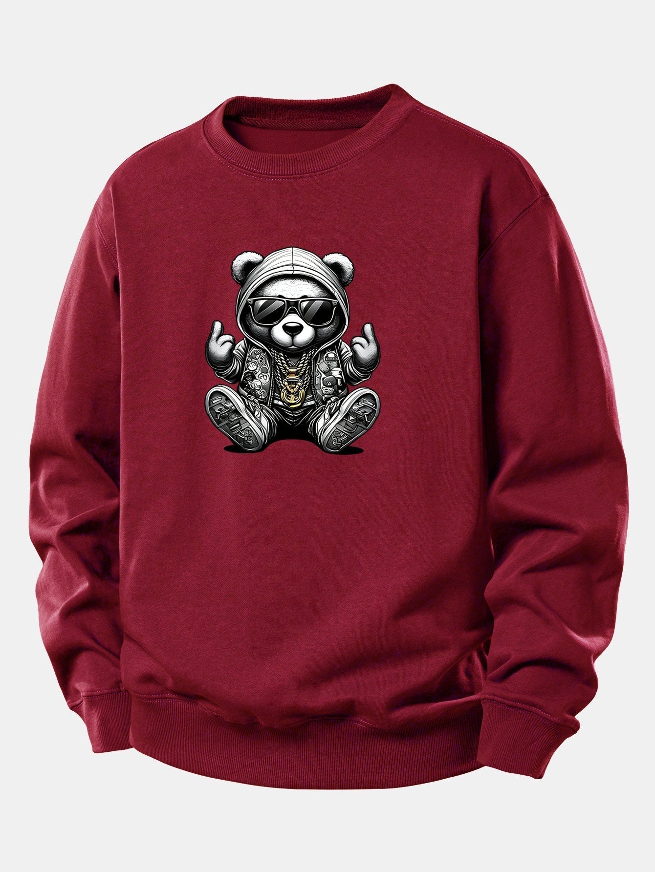 Relaxed Fit Sweatshirt with Hip Hop Bear Design
