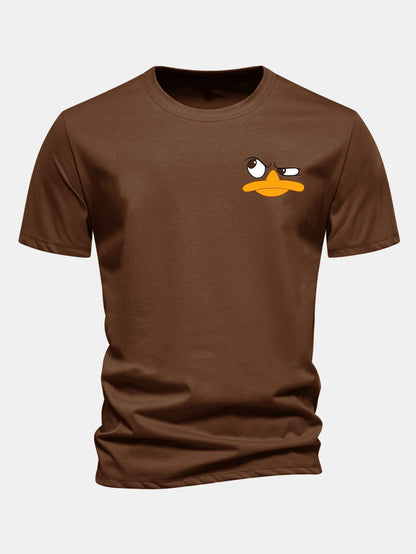 Classic Fit Cotton T-Shirt with Duck Print