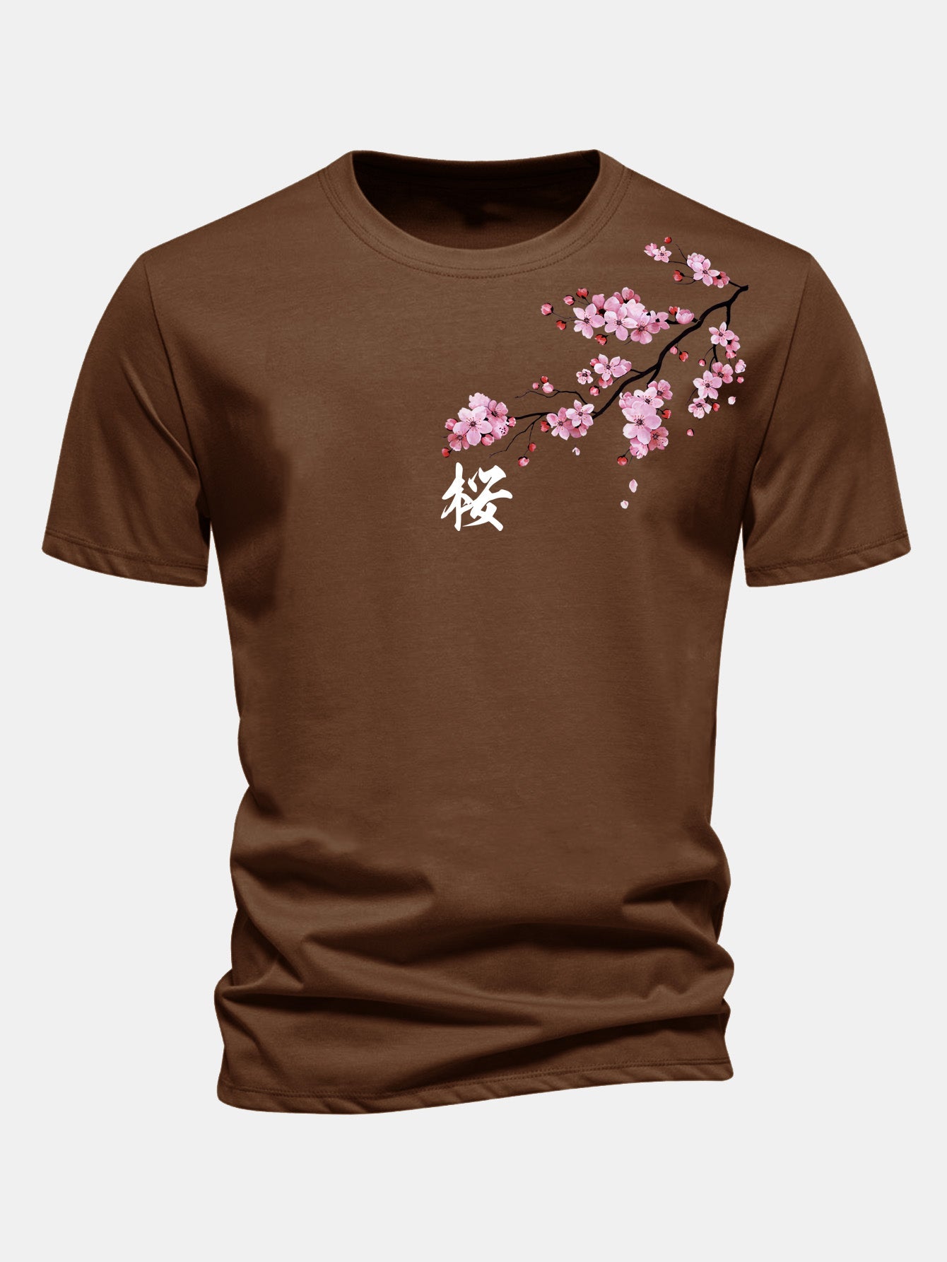 Classic Fit Cherry Blossom Print Cotton Tee
