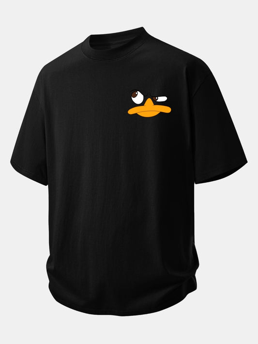 Comfortable Emoji Duck Graphic Cotton T-Shirt