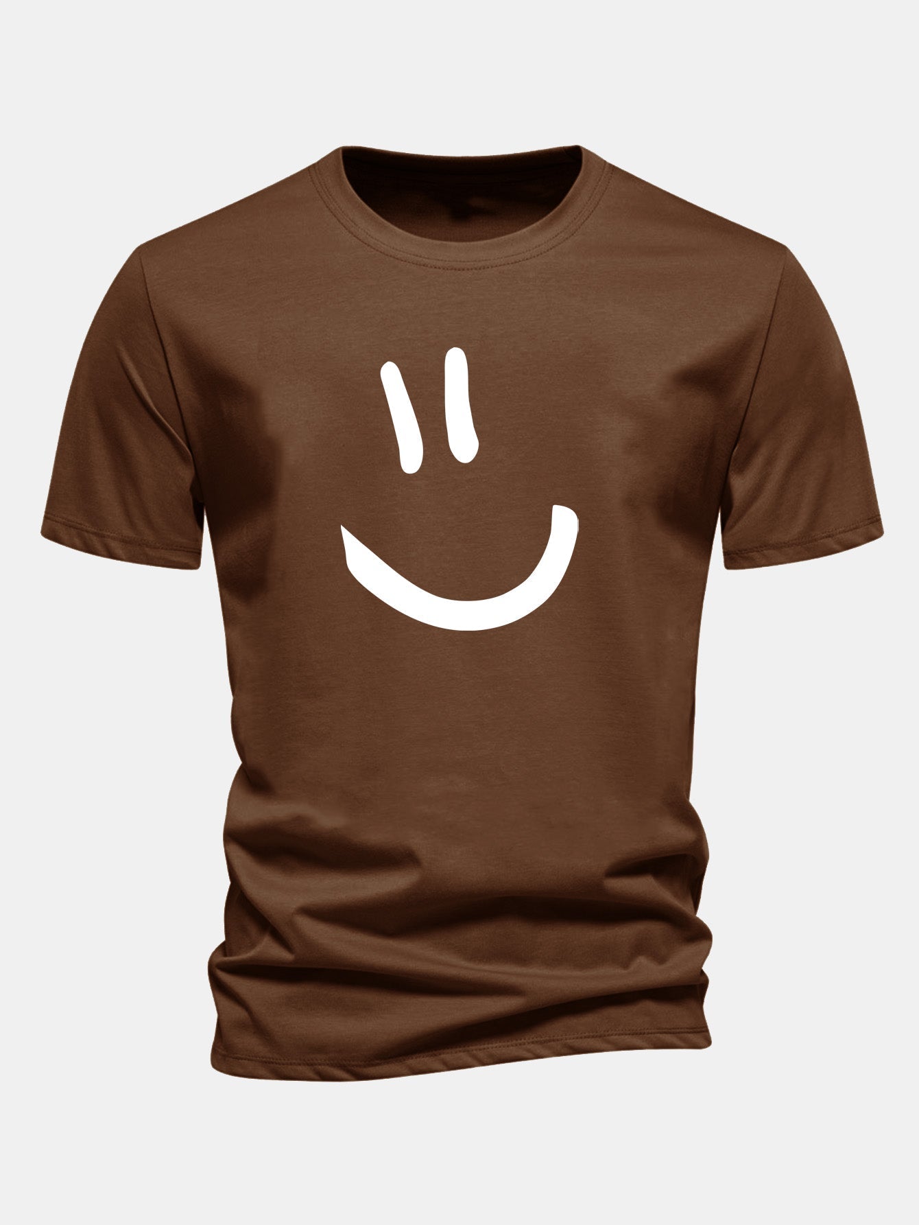 Classic Fit Cotton T-Shirt with Smiley Face Print