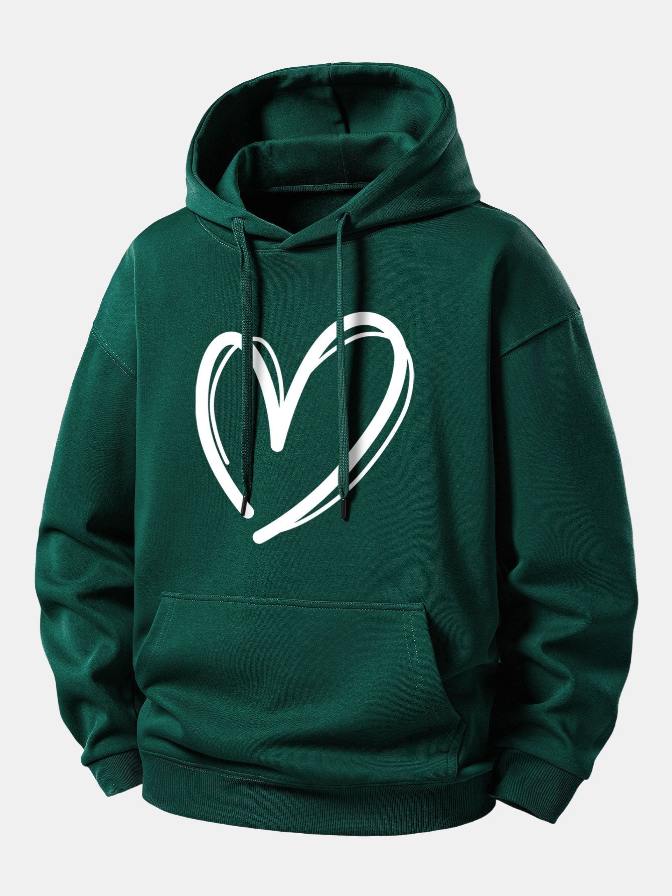 Relaxed Fit Hoodie with Heart Print
