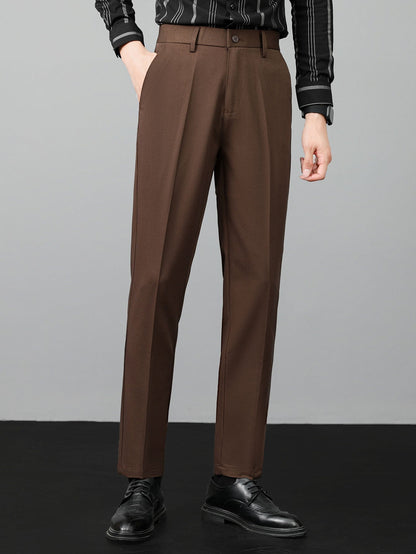 Contrast Trim Crew Neck Knit Tee & Slim Fit Tapered Pants