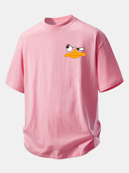 Comfortable Emoji Duck Graphic Cotton T-Shirt