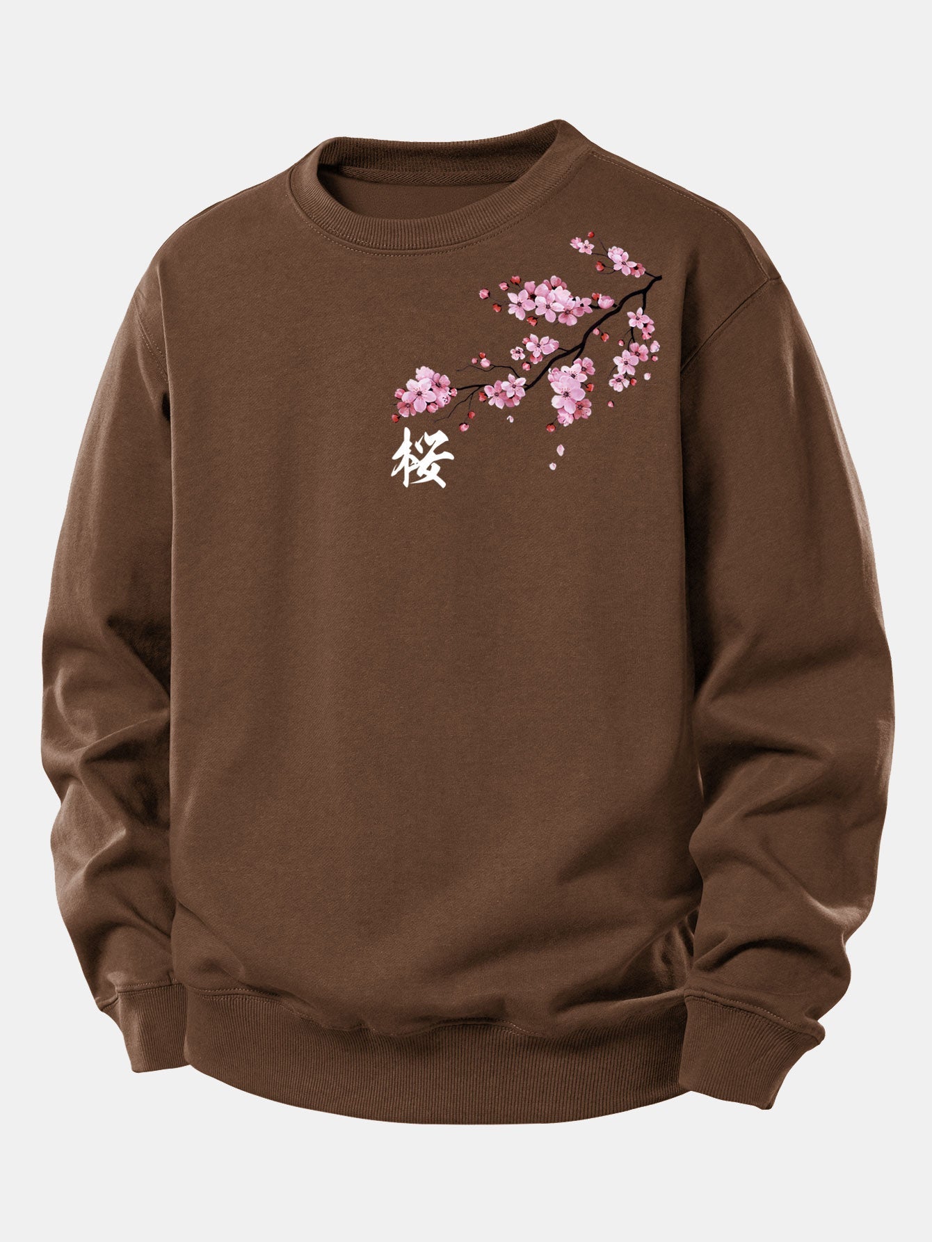 Relaxed Fit Sweatshirt with Cherry Blossom Print
