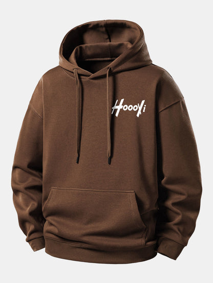 Hoooyi Relaxed Fit Printed Hoodie