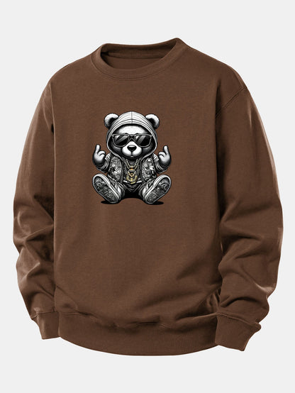 Relaxed Fit Sweatshirt with Hip Hop Bear Design
