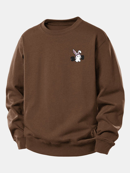 Relaxed Fit Sweatshirt with Fitness Rabbit Print