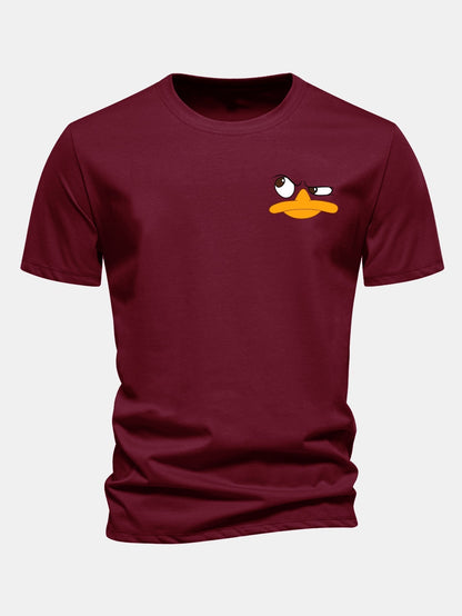 Classic Fit Cotton T-Shirt with Duck Print