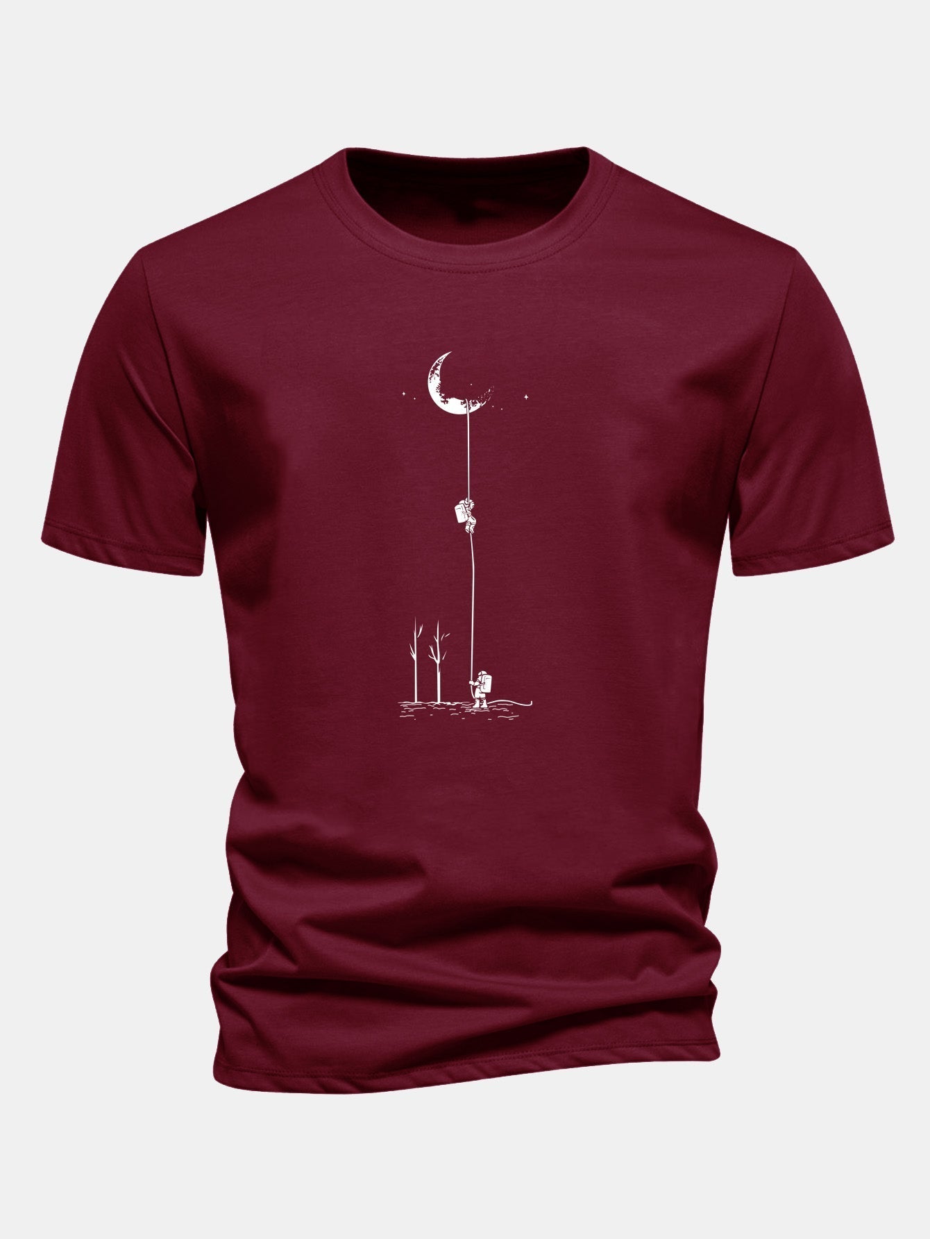 Classic Fit Cotton T-Shirt with Lunar Astronaut Design