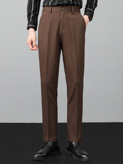 Textured Knit Polo with Contrast Trim & Slim Fit Tapered Trousers