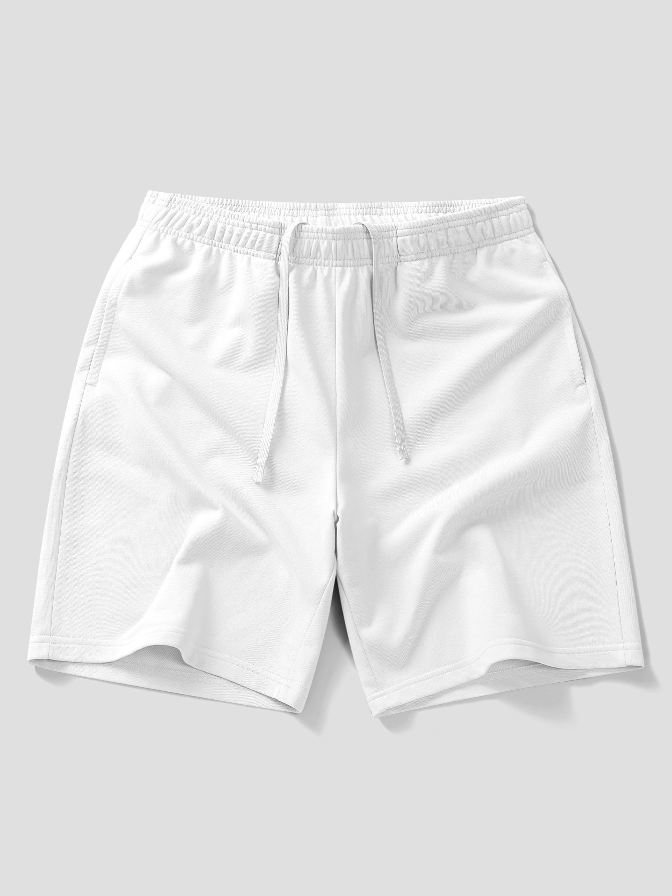 Comfortable Smiley Face Cotton T-Shirt & 7" Cotton Drawstring Shorts Set