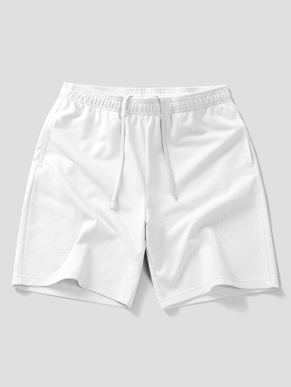 Comfortable Smiley Face Cotton T-Shirt & 7" Cotton Drawstring Shorts Set