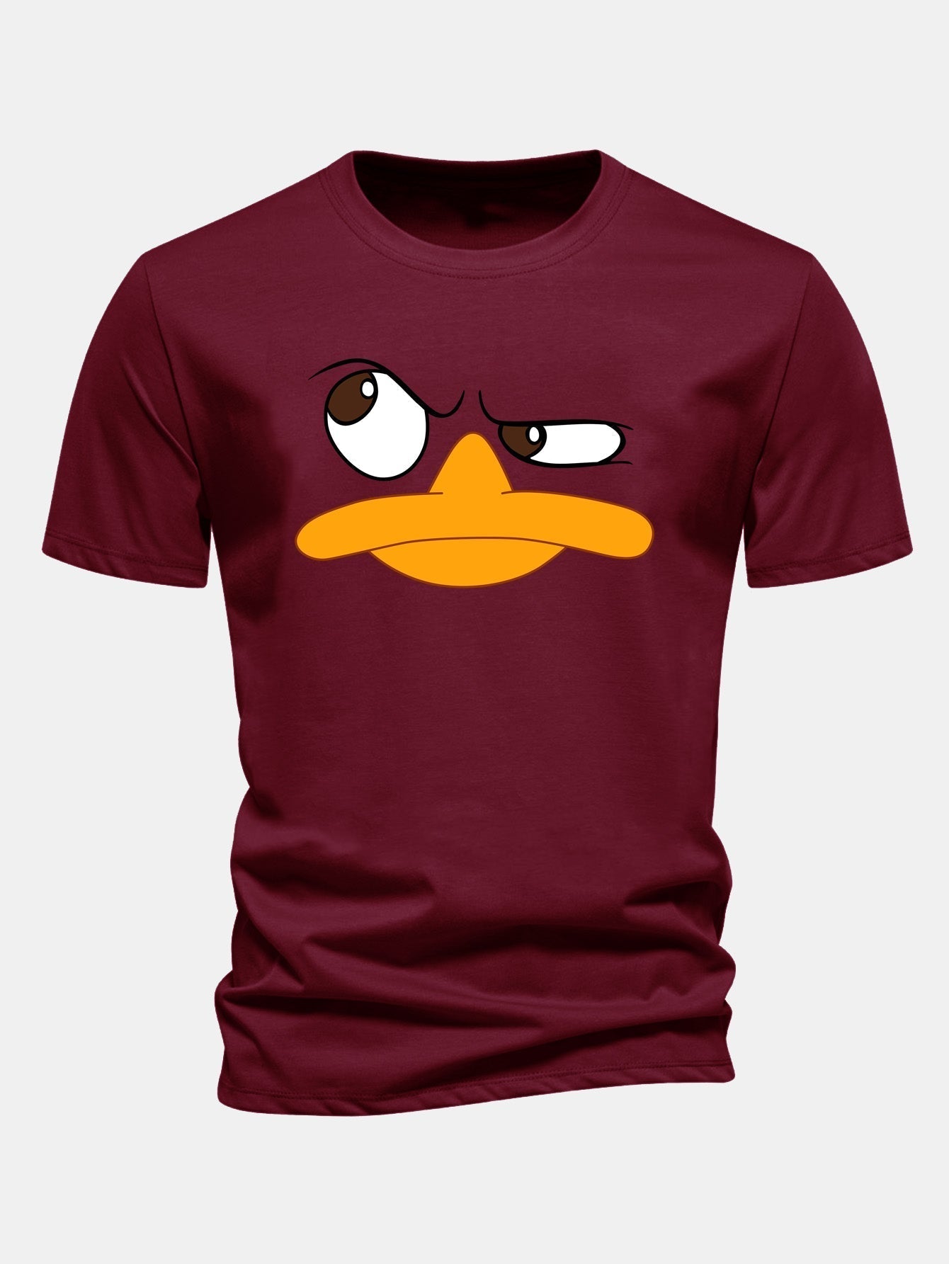 Classic Fit Cotton T-Shirt with Emoji Duck Print