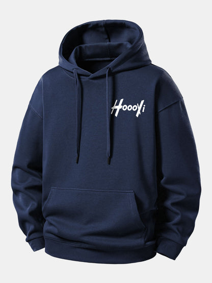 Hoooyi Relaxed Fit Printed Hoodie