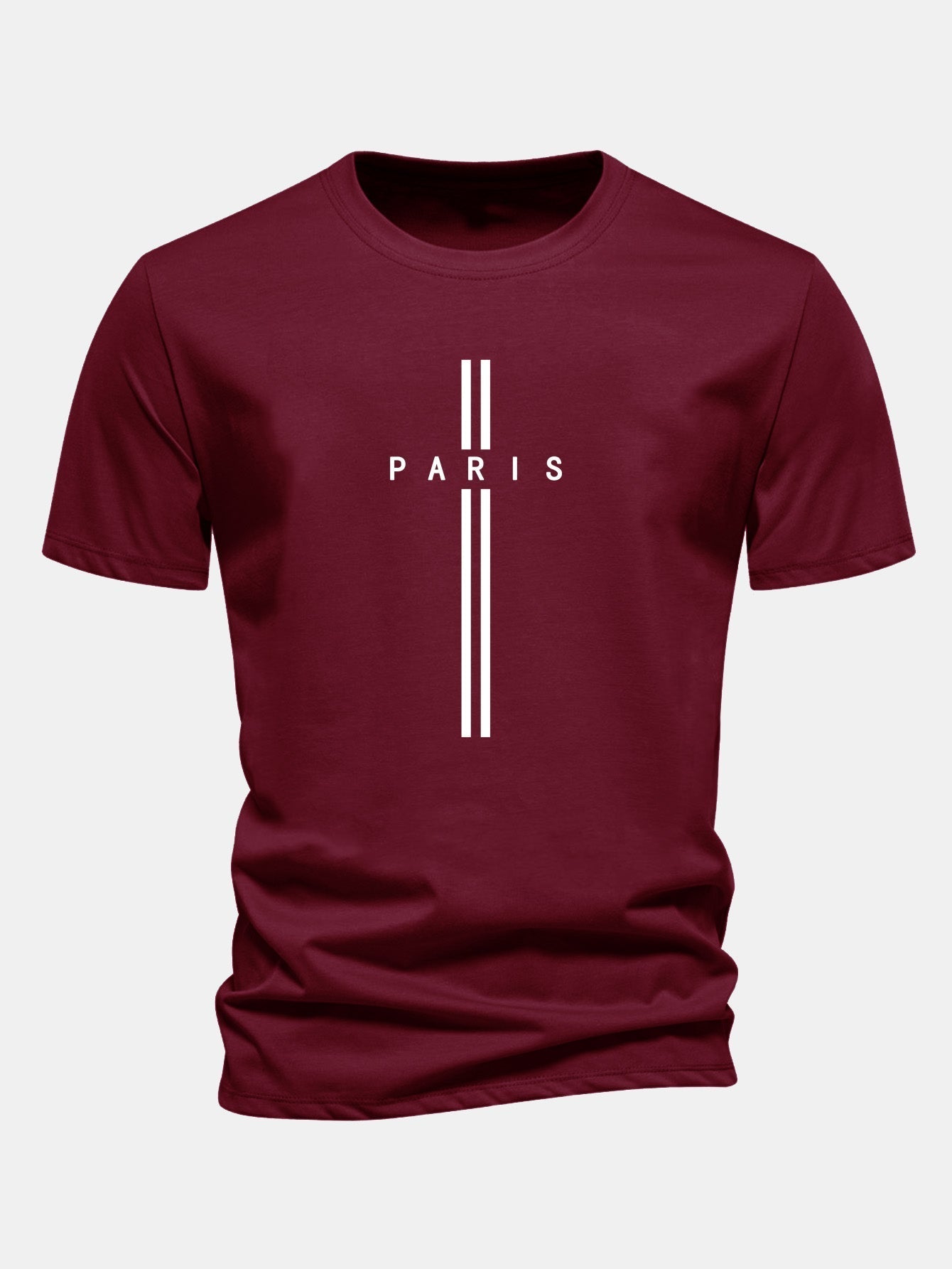 Classic Fit Cotton T-Shirt with Paris Stripe Design