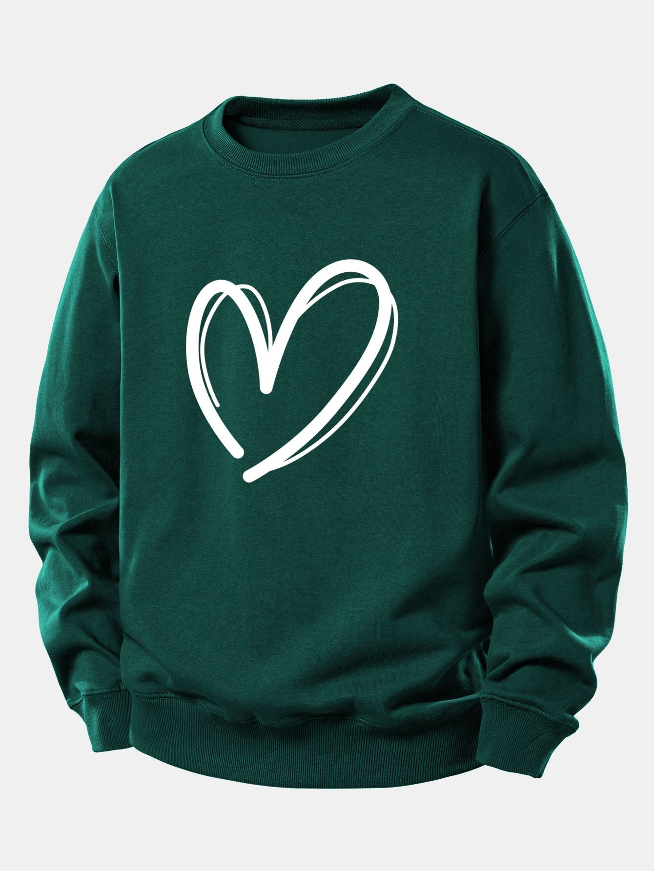 Relaxed Fit Heart Print Sweatshirt