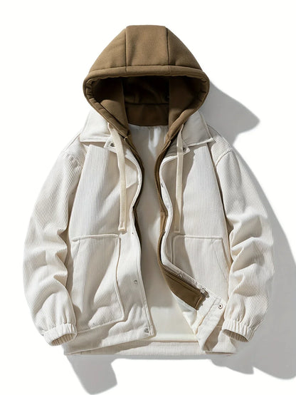 Men's Retro Industrial Hooded Jacket