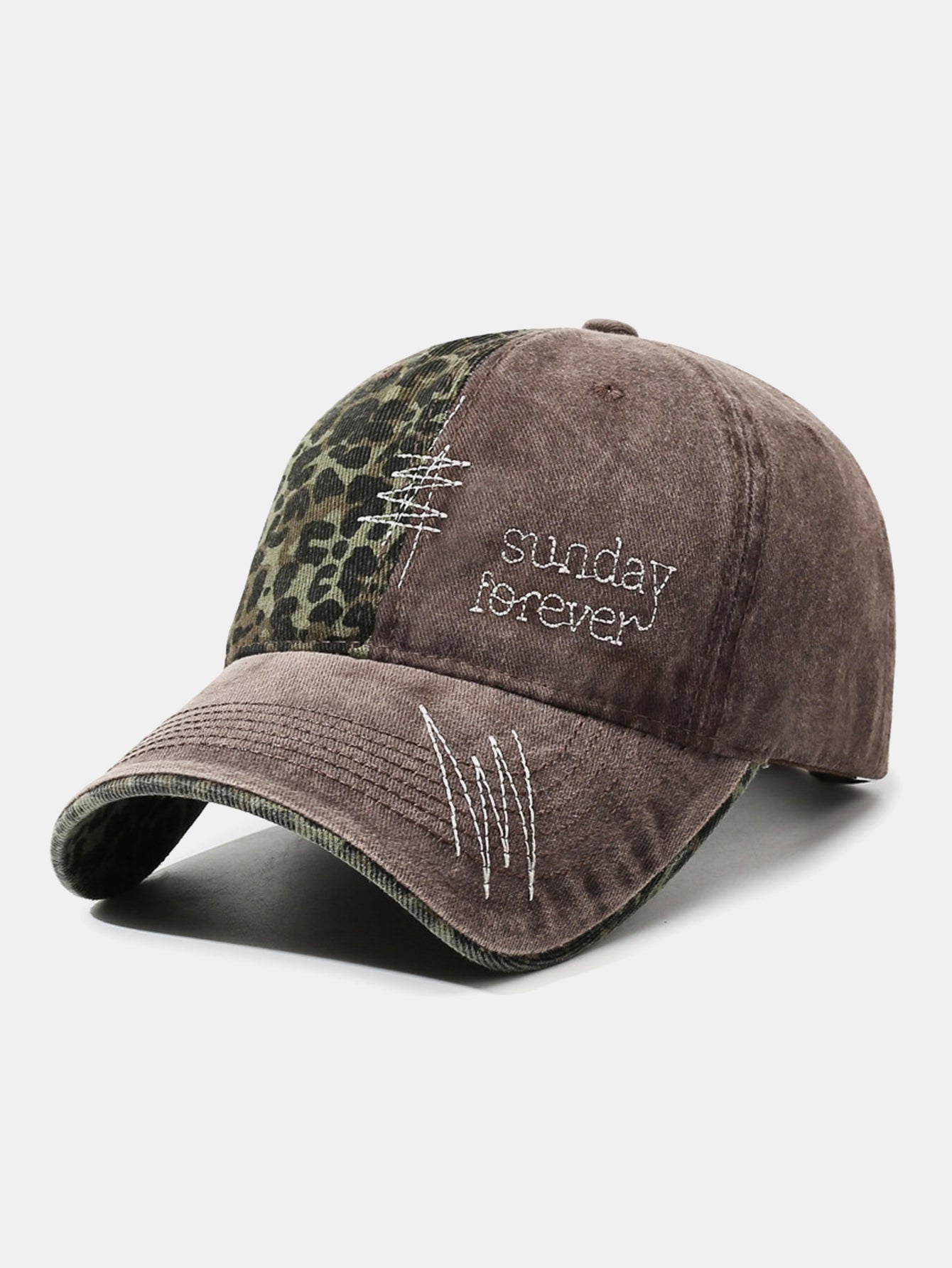 Vintage American Leopard Print Embroidered Baseball Cap