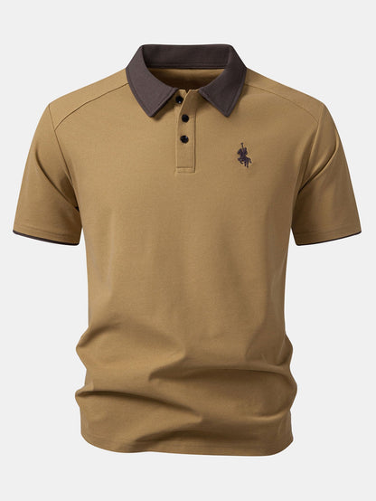 Two-Tone Collar Polo Shirt